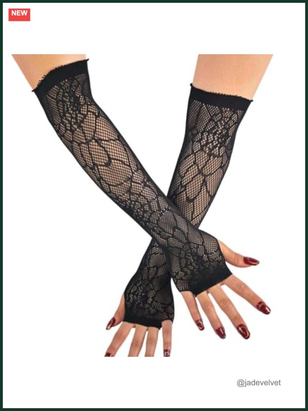 Fishnet Fingerless Gloves Skull Web Gothic Halloween Cosplay Women